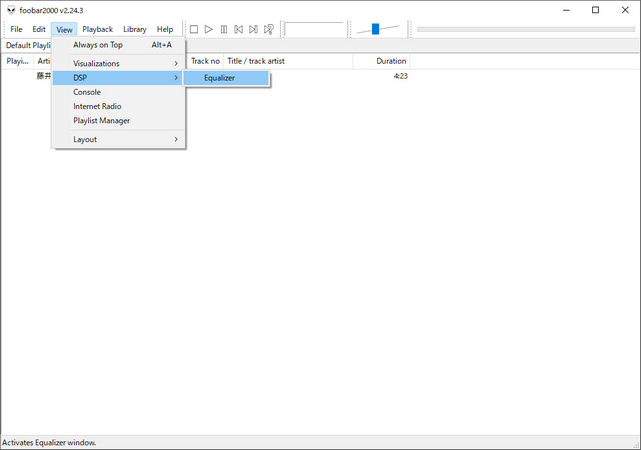 foobar2000のイコライザーでYouTube Musicの音楽を聴く方法1