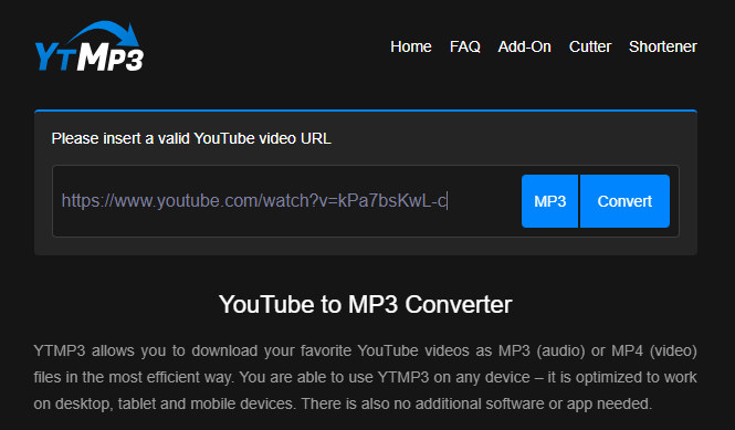 YTMP3の使い方