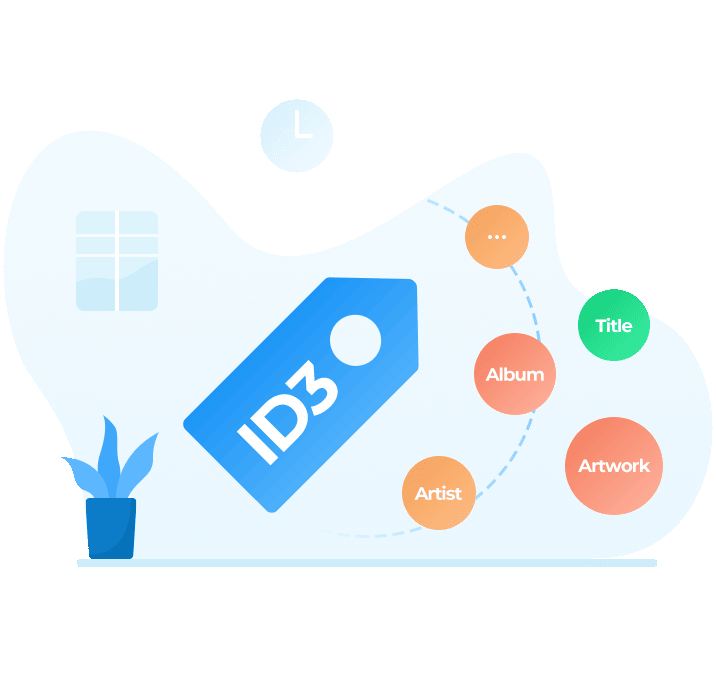 タイトル、アーティスト、トラック番号などのID3タグ情報を保持